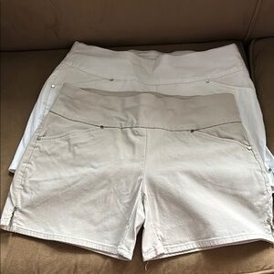 INC International Concepts High Waist Cream and White Shorts